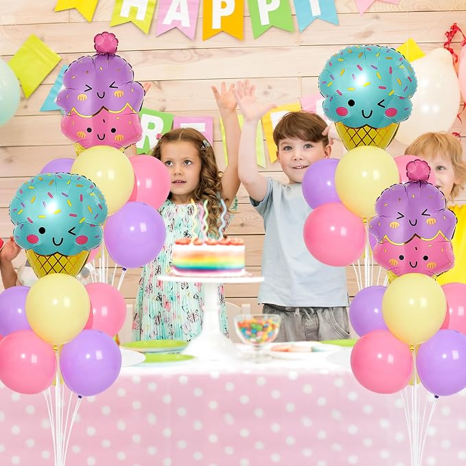 4 Sets Ice Cream Birthday Party Balloons Stand Kit - Image 6