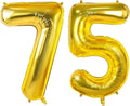 Number 75 Balloons for 75th Birthday Party Decorations, 0-100 Large Gold Foil by Joycard