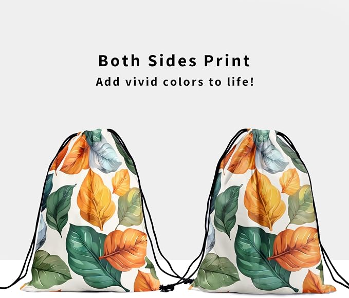 Colorful Leaves Gymnastics Grip Bag Abstract Autumn Leaf Gym String Bag - Image 3