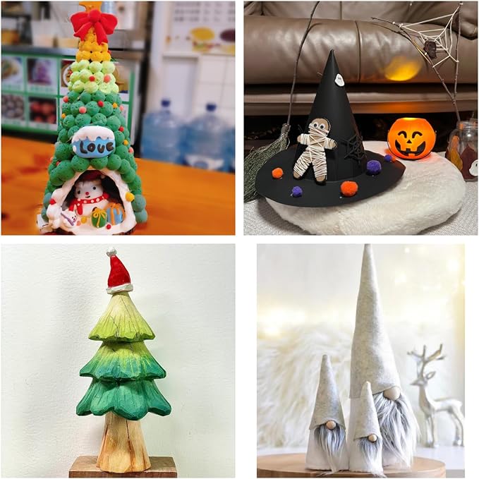 Crafjie 22PCS Paper Mache Cones Open Bottom 10 x 4 in, Paper Cone - Image 7