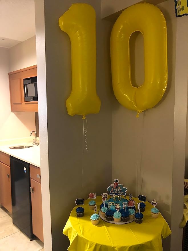 0 Balloon Number 40 Inch Yellow Balloons - Image 2