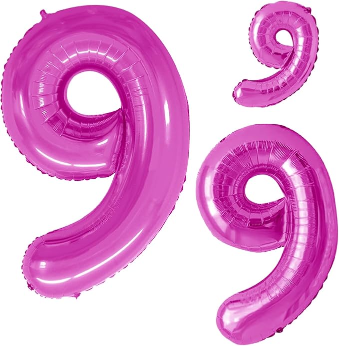 Hot Pink Foil Balloons Number 9, Huge Number Balloons by GOER