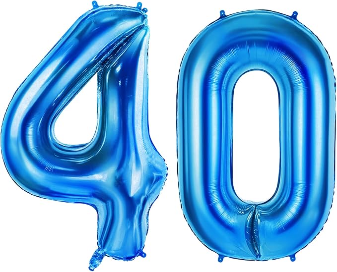 Number 40 Balloons for 40th Birthday Party Decorations, 0-100 Large No.40 by Joycard