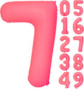 40 IN Fluorescent Red Number 7 Balloon Neon Red digital 7 Foil Balloon | by YOIOZAIZAI