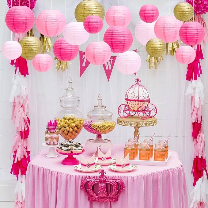 Paper Lanterns Party Decorations, Hanging Round Chinese Lanterns - Image 3