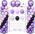 Purple and Black Silver Balloon Column Stand Kit Set of 2 by ZyloonDecoration