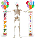 82 Pcs 12 ft Skeleton Birthday Costume Accessories Include Happy Birthday by Junkin