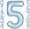 40 Inch Light Blue Number 5 Balloon 0-9 Big Helium Balloons | Large Giant by SULALABOO