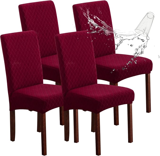 Waterproof Dining Chair Covers Set of 4 Parsons Chair Slipcovers | Double by Genina