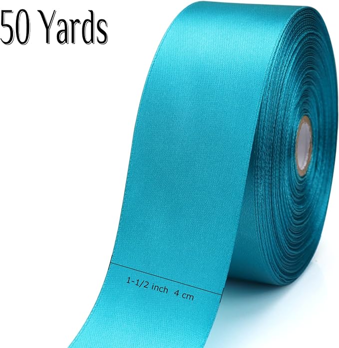 Nsilu 1-1/2 inch, Peacock Blue Ribbon - Image 2