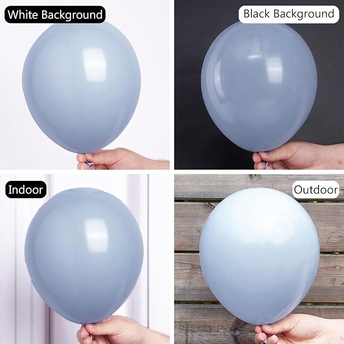 PartyWoo Dusty Blue Balloons 50pcs Boho Dusty Purple Muted Lavender Color | 12 - Image 2
