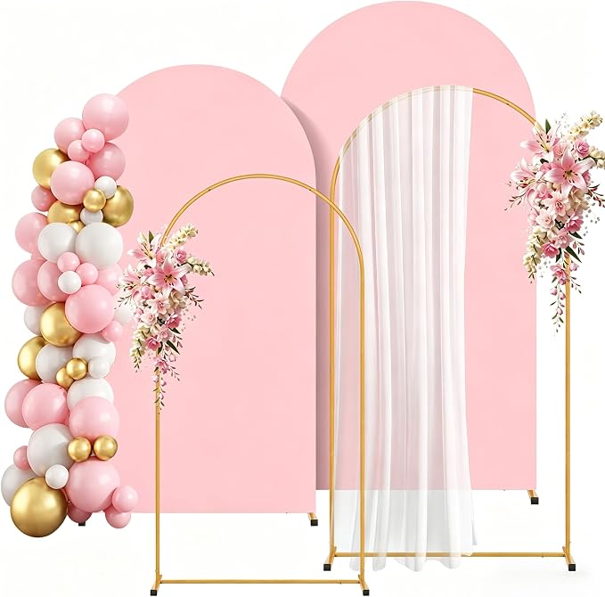 2 Pack Arch Backdrop Stand and Cover Set, Balloon Arch Stand | Metal Background by Unknown