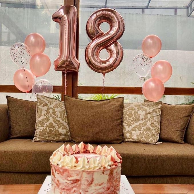 Rose Gold 11 Number Balloons, 40 Inch Giant Number 11 Balloons Foil Mylar - Image 5