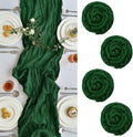 IVAPUPU 4 Pcs Cheesecloth Table Runner - 10ft Emerald Green Boho Gauze Cheese by IVAPUPU