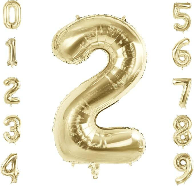 Number 2 Balloons for 2th Birthday Party Decorations, 40 Inch 0-100 Anniversary by Joycard