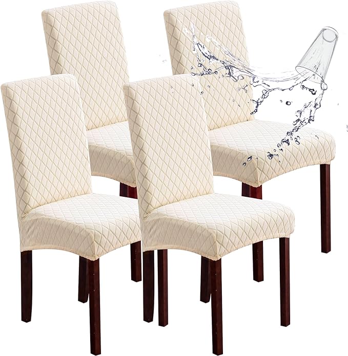 Waterproof Dining Chair Covers Set of 4 Parsons Chair Slipcovers | Double by Genina