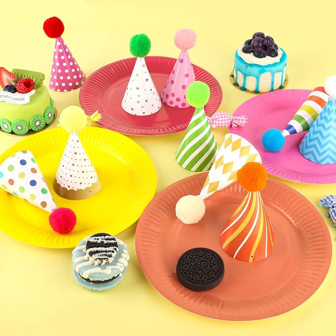 10 Pcs Mini Birthday Hats for Stuffed Animals Cone Tiny Party Hats - Image 4