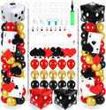 2 Sets Casino Theme Balloon Column Stand Kits Red Black Gold Balloons Column Kit by Unknown