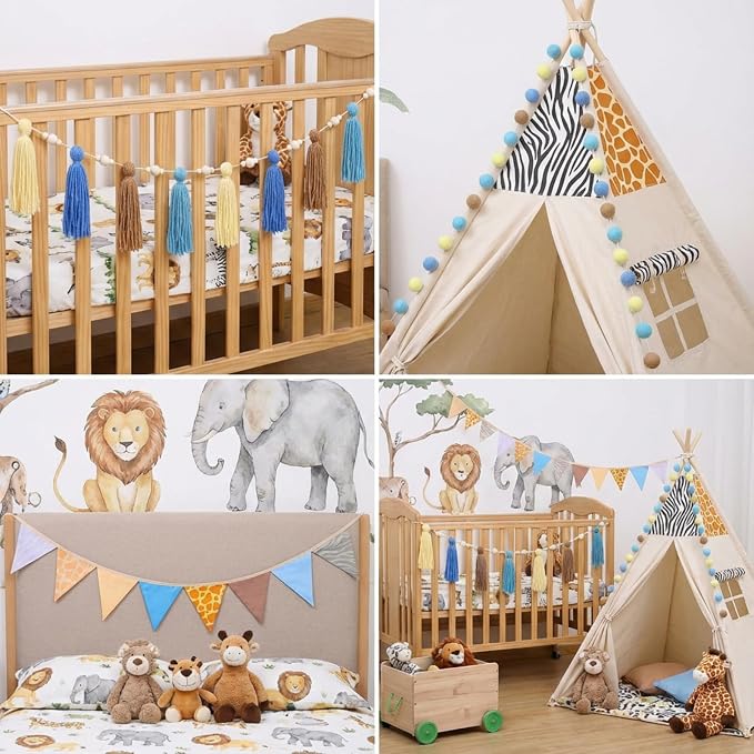 Hahafelt 4 Pcs Baby Shower Party Decoration Kit Pennant Bunting Banner Tassel - Image 4
