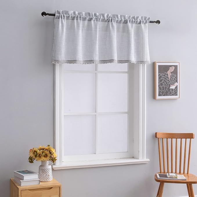 Beda Home Tassel Linen Textured Swag Curtain Valance - Image 6