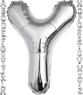 40 inch Silver Letter Y Balloon, Big Size Alphabet Foil Mylar Helium Balloons by VHUWE