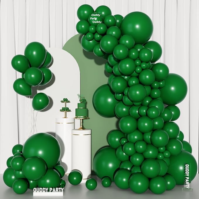 Ouddy Party 129Pcs Dark Green Balloons Different Sizes 18 12 10 5 Inch - Image 7