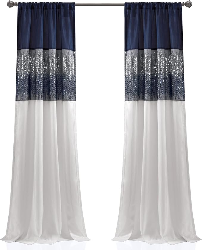 Lush Decor Night Sky Window Curtain Panel, Single 42"W x 95"L Navy & White - Image 9