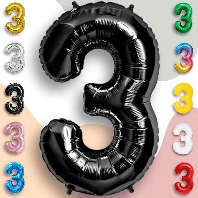 Black Number 0 to 9 Mylar Balloon 40 Inch - Image 5