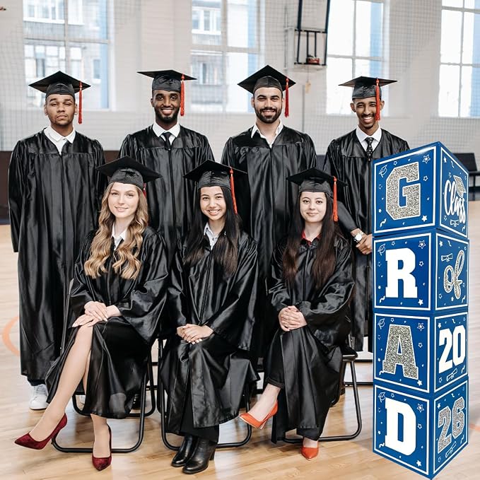 2026 Graduation Decorations Blue and Silver Balloon Boxes Class of 2026 Decor - Image 4