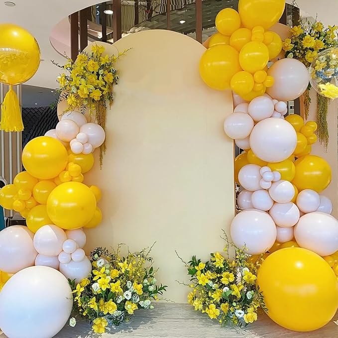 Voircoloria 90pcs Lemon Yellow Balloons Garland Arch Kit, 18 12 10 5 Inch | - Image 5