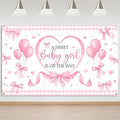 Mocsicka Pink Bow Baby Shower Banner Backdrop by Mocsicka