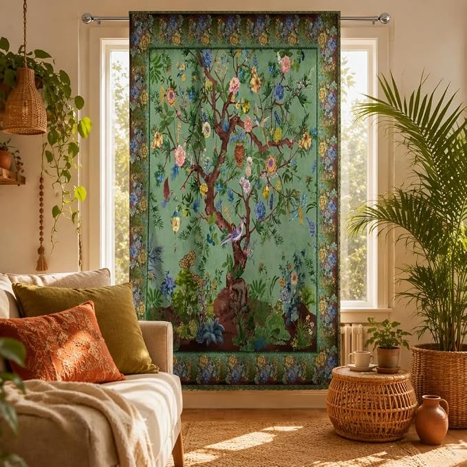 HMS Happy Memories Door Curtain, Tree of Life, 1 Panel | Rod Pocket, Thermal - Image 2