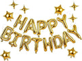 Gold Happy Birthday Balloons Banner 16 Inch Mylar Foil Letters, 10 Inch Five & by WESTGO