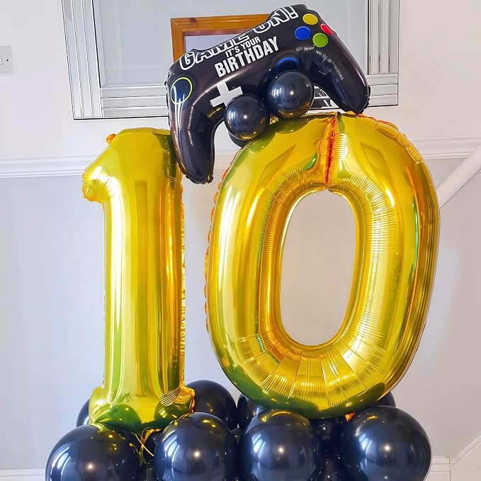 Gold 11 Balloon Number, 40 Inch Number 11 Balloon Large Gold Foil Mylar Helium - Image 2