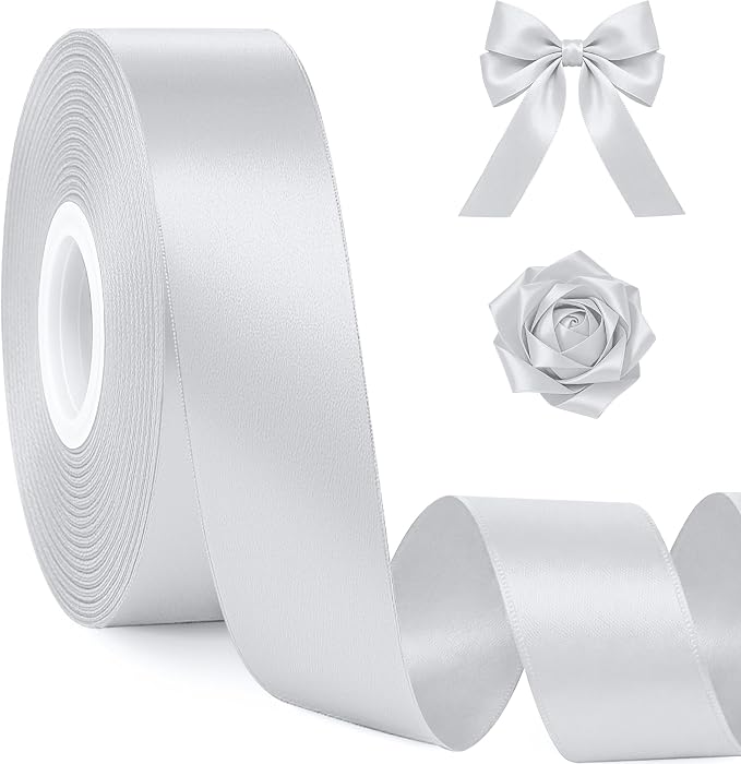 1In 30Yards Silver Satin Ribbon by Fullive