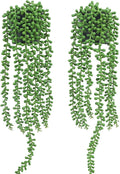 2pcs Fake Hanging Plants Fake Potted String of Pearls Succulent Plants Small by FloweroyalCrafts