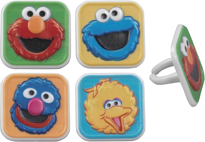 Sesame Street Rings, 24 Cupcake Toppers Featuring Elmo, Big Bird, Cookie Monster - Image 6