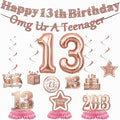 13th Birthday Decorations For Girls, Pre-Strung Rose Gold Happy 13th Birthday & by Unknown