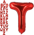 40 Inch Red Letter T Balloons, DIY Phrase Foil Alphabet Letter T Balloons DIY by LHOAVWE