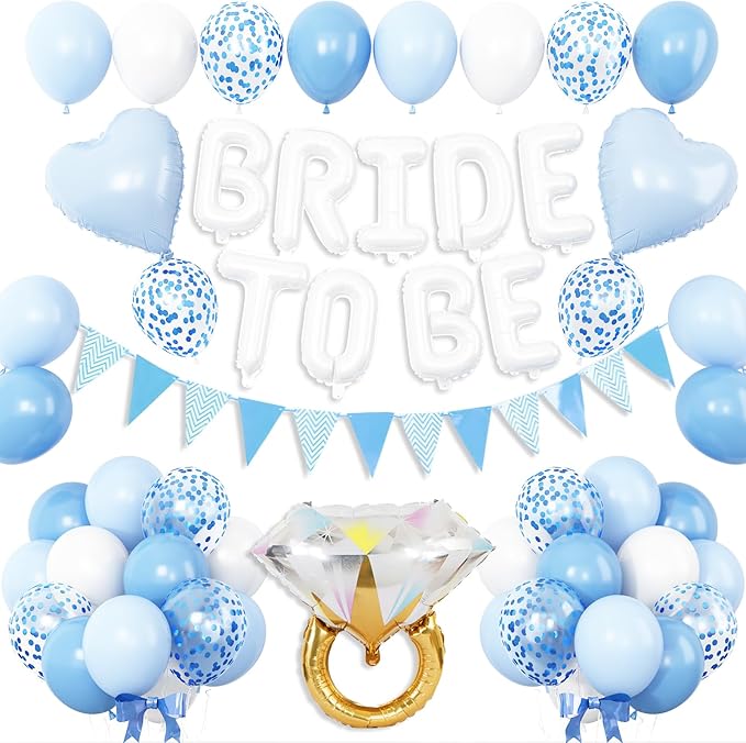Blue White Bachelorette Party Decorations by Dagelar