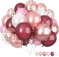 Burgundy Red and Pink Balloons, 60 Pack 12in Rose Gold Wine Red Light Pink by Jobkoo