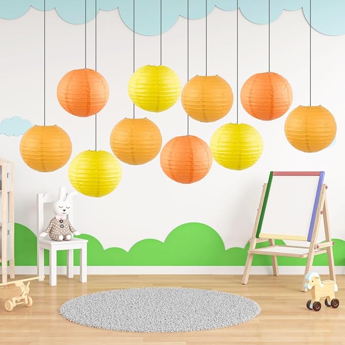 Yellow Chinese Paper Lanterns - Image 2