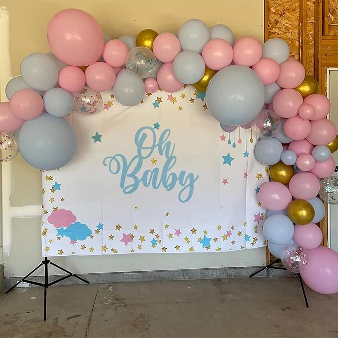 Balloons Pink and Blue, 60 Pack 12 Inch Pastel Light Pink Blue - Image 3