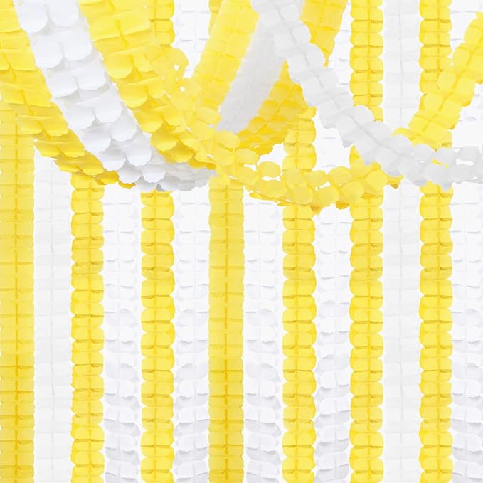 White-Yellow Party-Decorations Streamers Garland - 157Ft Four-Leaf Clover by Hugtmr