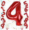 Red Number Balloons, 40 Inch 0-9 Set Number Balloons by Isndare