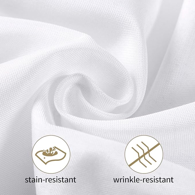 Ascoza 2pack 52x52 Inch White Square in Polyester Fabric Tablecloth for Wedding,Banquet,Restaurant and Parties
