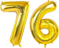 Number 76 Balloons for 76th Birthday Party Decorations, 0-100 Large No.76 by Joycard