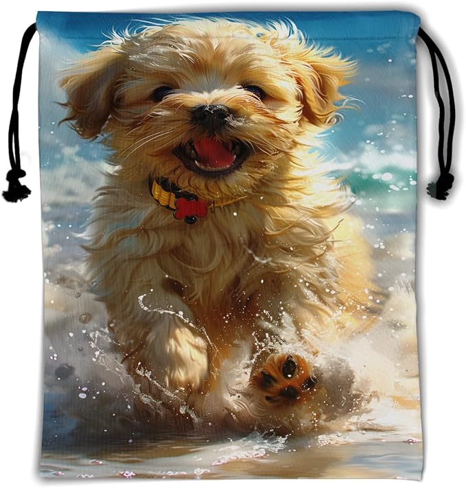Cute Animal Gymnastics Grip Bag Playing Water Dog Gym String Bag by Giwawa