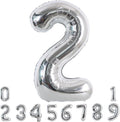 TONIFUL 40 Inch Silver Number 2 Balloon Large Foil 2nd Birthday Decorations | by TONIFUL