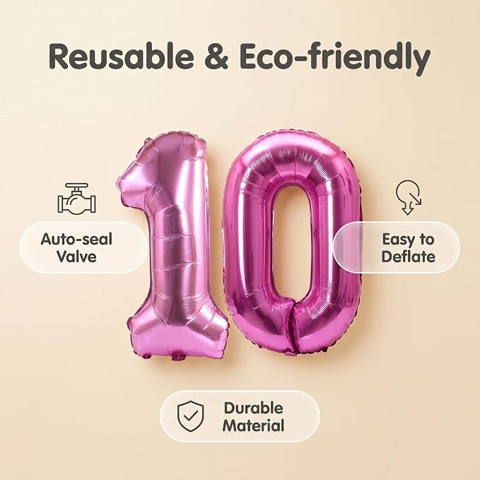 Number 10 Balloon Foil Mylar Balloons - Image 5